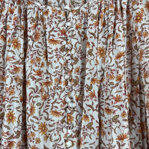 Jones New York Top Womens 2X Multi Floral Popover Long Sleeve Tunic Cottage Boho - Picture 8 of 10